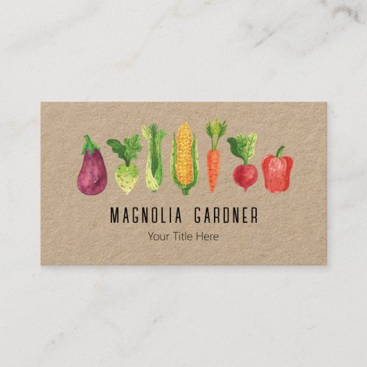 水彩野菜造園庭師 名刺 (正面)