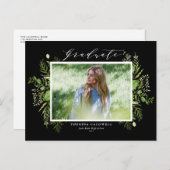 水彩野葉ブラックフォト卒業 ポストカード (正面/裏面)