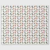 水彩野鳥包み紙 ラッピングペーパー (フラット)