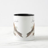 水彩野鳥観察ケストレルカップル名前をカスタムする マグカップ (中央)