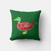 水彩野鴨スケッチ クッション (正面)