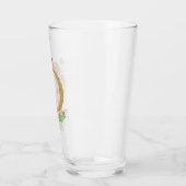 水彩金ゴールドとフローラモノグラム文字D タンブラーグラス (左)