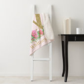 水彩金ゴールドとフローラモノグラム文字W シェルパブランケット (インサイチュ)