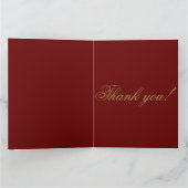 水彩金ゴールドとブルゴーニュの台本ありがとう サンキューカード (内部)