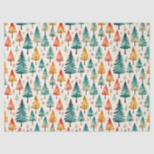 水彩金ゴールドと緑のクリスマスツリー 薄葉紙 (正面)