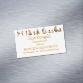 水彩金ゴールドアップル先生、インストラクター家庭教師 マグネット名刺 (インサイチュ)