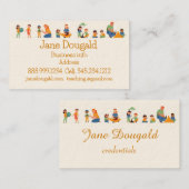 水彩金ゴールドアップル先生、インストラクター家庭教師Bu 名刺 (正面/裏面)