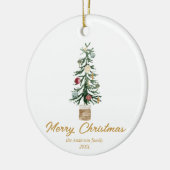 水彩金ゴールドオーナメントツリーメリークリスマス セラミックオーナメント (左)