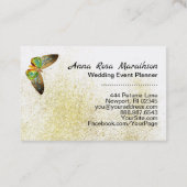 *~*水彩金ゴールドギルドバタフライ金ゴールドグリッター 名刺 (裏面)