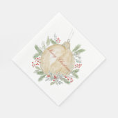 水彩金ゴールドクリスマスオーナメント スタンダードランチョンナプキン (角)