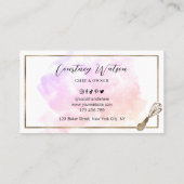 水彩金ゴールドグリッターウィスクベーカリーシェフカテラー 名刺 (裏面)