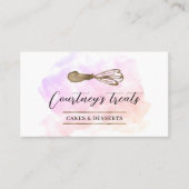 水彩金ゴールドグリッターウィスクベーカリーシェフカテラー 名刺 (正面)