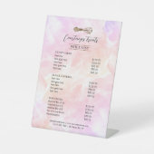 水彩金ゴールドグリッターウィスクベーカリー価格表 台座サイン (正面)