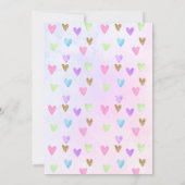 水彩金ゴールドグリッターキュートユニコーンガール誕生日 招待状 (裏面)