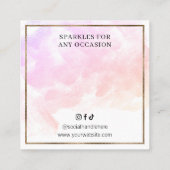 水彩金ゴールドグリッターブレスレットイヤリングディスプレイ スクエア名刺 (裏面)