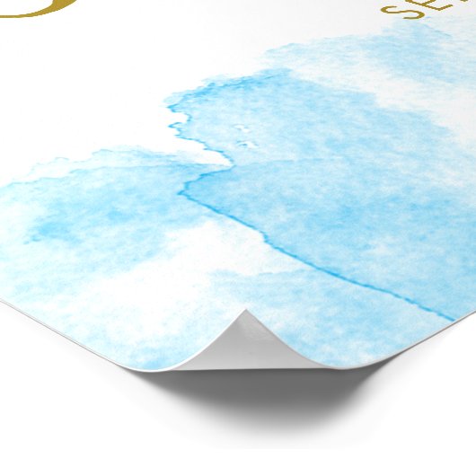 水彩金ゴールドグリッター性別表示ようこそ ポスター (角)