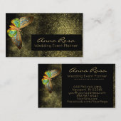 *~*水彩金ゴールドグリッター金箔蝶 名刺 (正面/裏面)