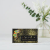 *~*水彩金ゴールドグリッター金箔蝶 名刺 (スタンド正面)