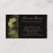 *~*水彩金ゴールドグリッター金箔蝶 名刺 (裏面)