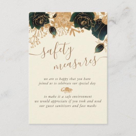 水彩金ゴールドグリーンバラ安全対策 エンクロージャーカード (正面)