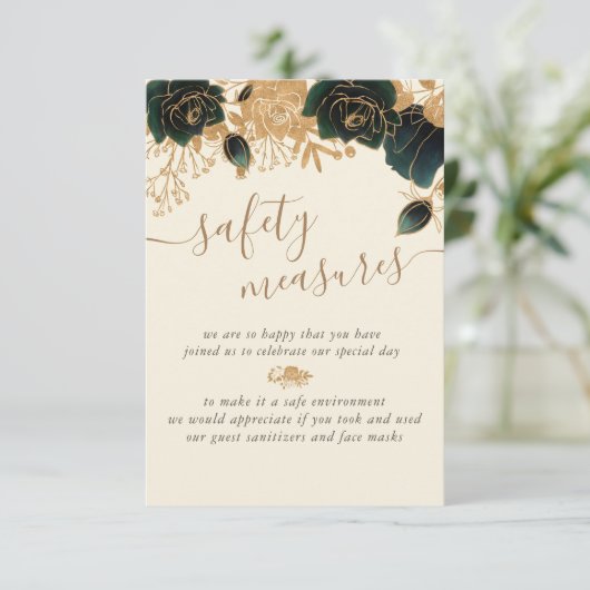 水彩金ゴールドグリーンバラ安全対策 エンクロージャーカード (スタンド正面)