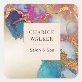 水彩金ゴールドサロン及びスパモノグラム スクエアシール