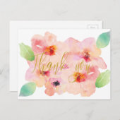 水彩金ゴールドサンキューカード ポストカード (正面/裏面)