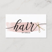 水彩金ゴールドシザーエレガントタイポグラフィヘア 名刺 (正面)