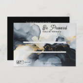 水彩金ゴールドシック押し付けオン爪、 ネイル表示カード サンキューカード (正面/裏面)