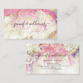 水彩金ゴールドスパークリーグリッターサロン 名刺 (正面/裏面)