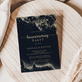 水彩金ゴールドスプラッシュ引っ越し祝いパーティーパーティー 招待状