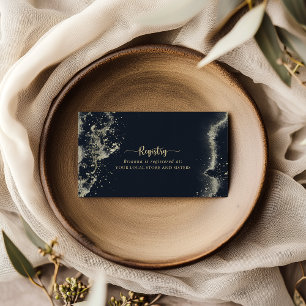 水彩金ゴールドスプラッシュ結婚のギフトレジストリ エンクロージャーカード