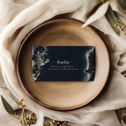 水彩金ゴールドスプラッシュ結婚のギフトレジストリ エンクロージャーカード