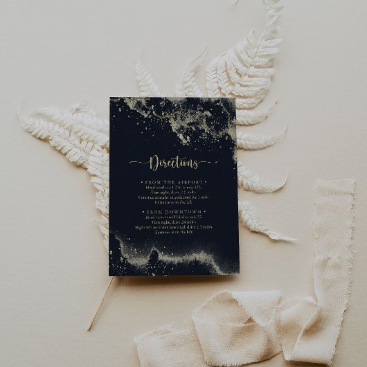 水彩金ゴールドスプラッシュ結婚の方向 エンクロージャーカード