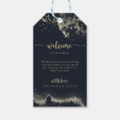 水彩金ゴールドスプラッシュ結婚の歓迎 ギフトタグ (正面)