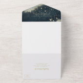 水彩金ゴールドスプラッシュ結婚ズ オールインワン招待状 (外側)