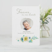 水彩金ゴールドターコイズフローラ写真ありがとう サンキューカード (スタンド正面)