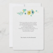 水彩金ゴールドターコイズフローラ写真ありがとう サンキューカード (裏面)