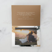 水彩金ゴールドバラ折り畳み写真サンキューカード カード (内部)