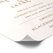 水彩金ゴールドバーガンディバラカクテルサイン ポスター (角)