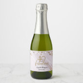 水彩金ゴールドパーソナライズされた40と素晴らしい スパークリングワインラベル (正面)