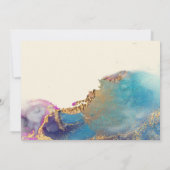 水彩金ゴールドフェイクキンセアニェラフォト招待状 招待状 (裏面)