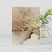 水彩金ゴールドフレーク結婚式招待状 招待状 (スタンド正面)