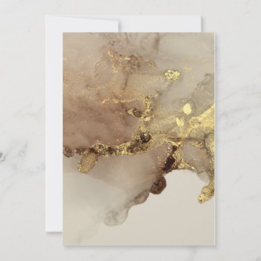 水彩金ゴールドフレーク結婚式招待状 招待状 (裏面)