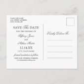 水彩金ゴールドフローラ日付写真の保存 案内ポストカード (裏面)