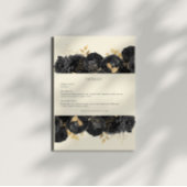 水彩金ゴールドブラックバラ披露宴詳細カード エンクロージャーカード