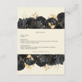 水彩金ゴールドブラックバラ披露宴詳細カード エンクロージャーカード (正面)