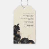 水彩金ゴールドブラックバラ結婚ズギフトラベル ギフトタグ (裏面)