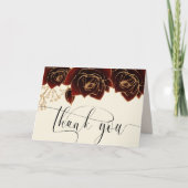水彩金ゴールドブルゴーニュバラサンキューカード カード (正面)