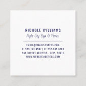 水彩金ゴールドムーンネイビーブルーナイトスカイネブラ スクエア名刺 (裏面)